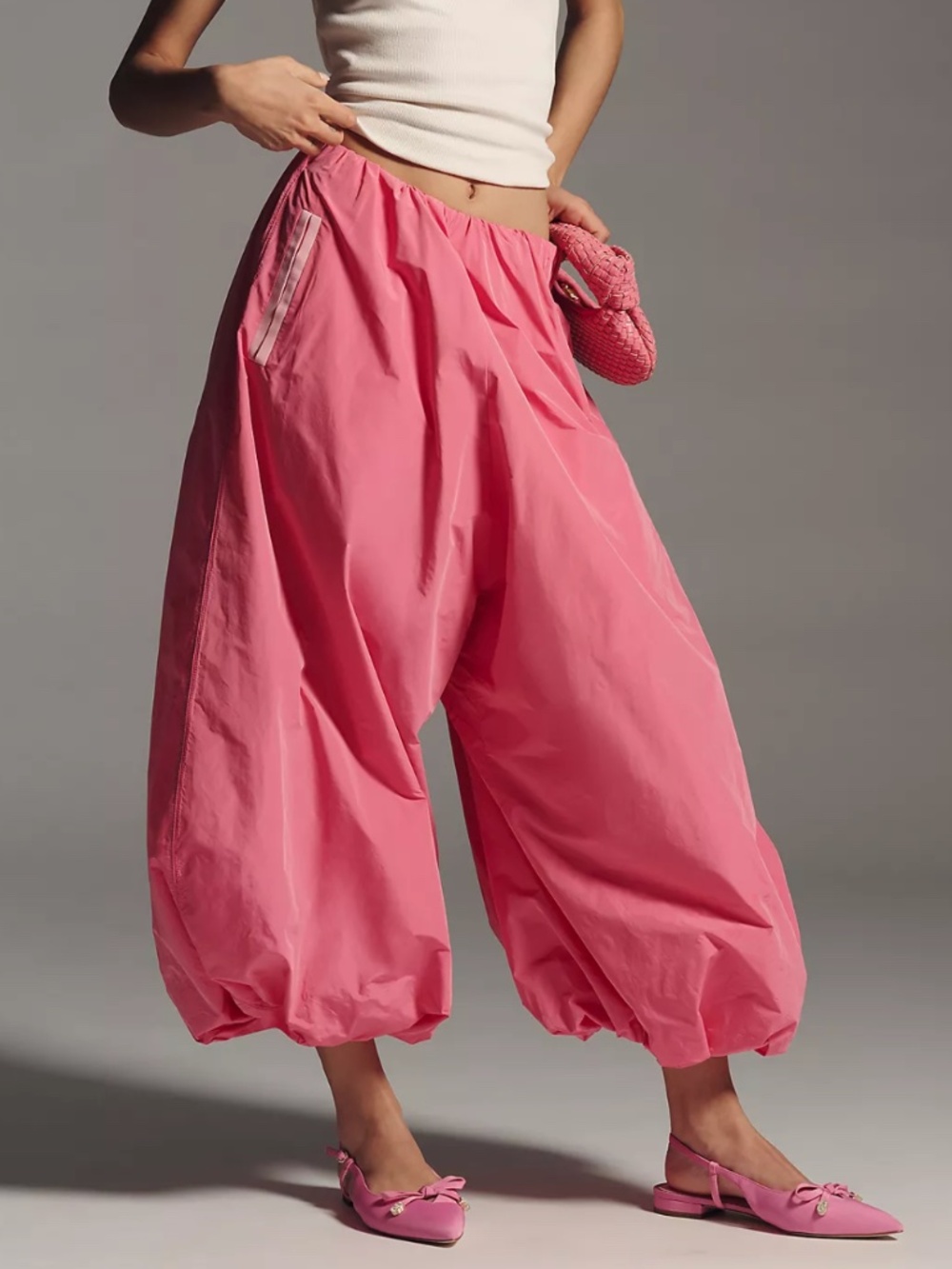 NWT Anthropologie Maeve Bubble-Leg High-Rise Chino Pink Pants Medium